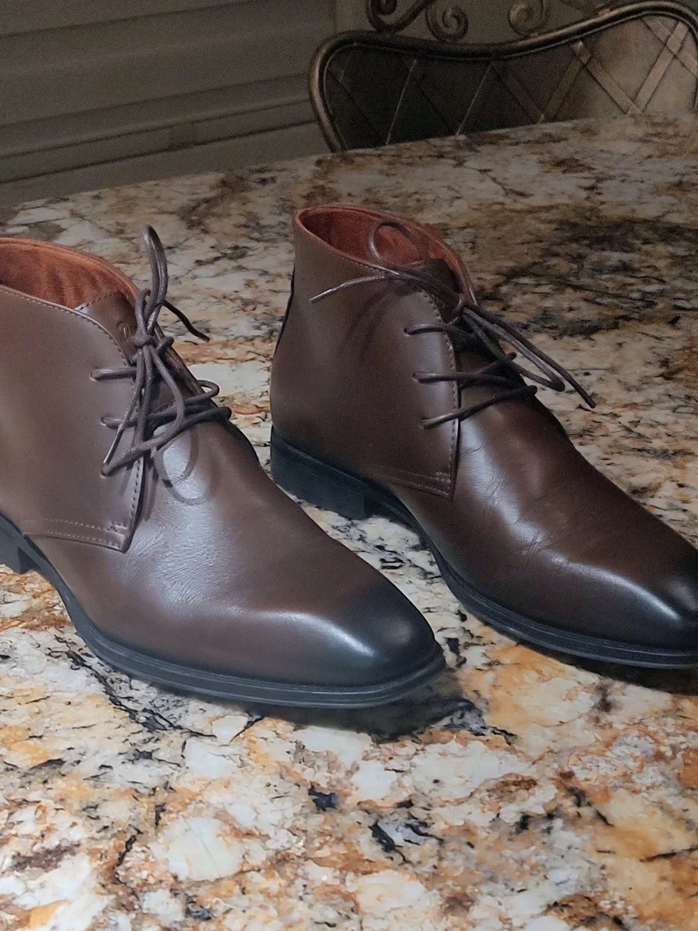Holy Dove Men's Oxford Leather Dress Boots Brown US 12 Like New